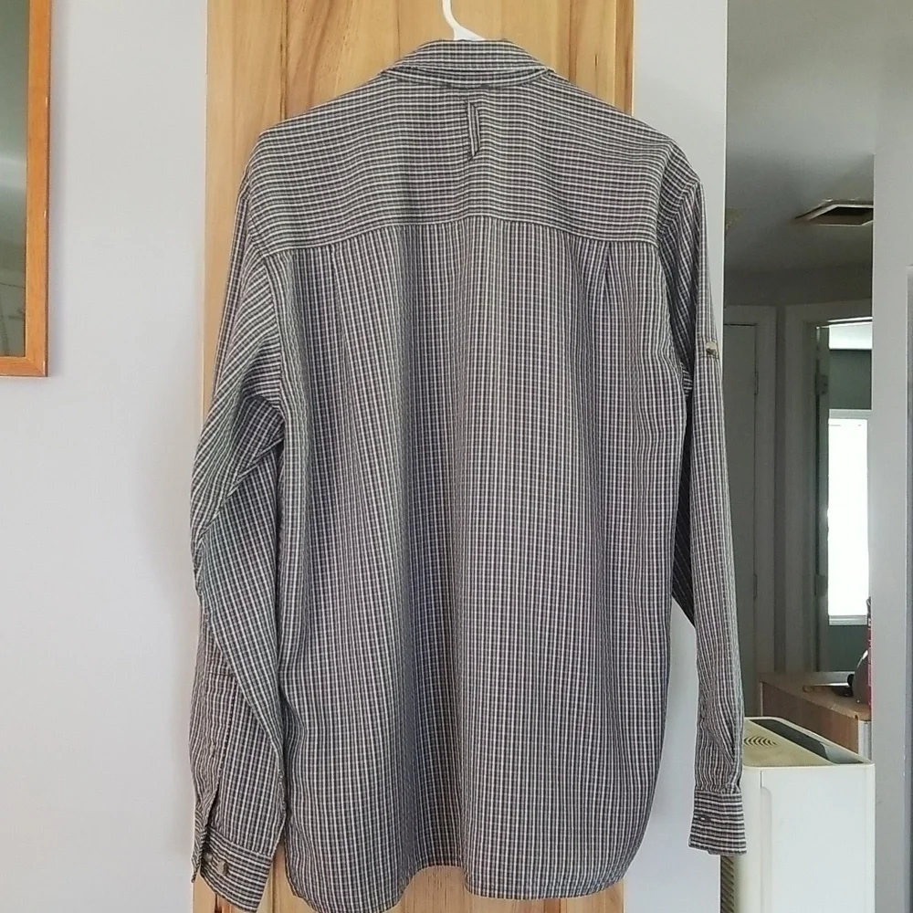 NORTHFACE Button Down Roll Tab Sleeve Mens Shirt Size Medium